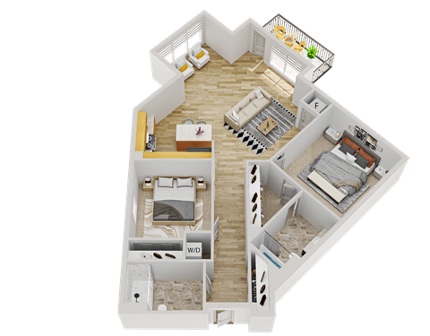 N1 Floor Plan at Wheaton 121, Wheaton
